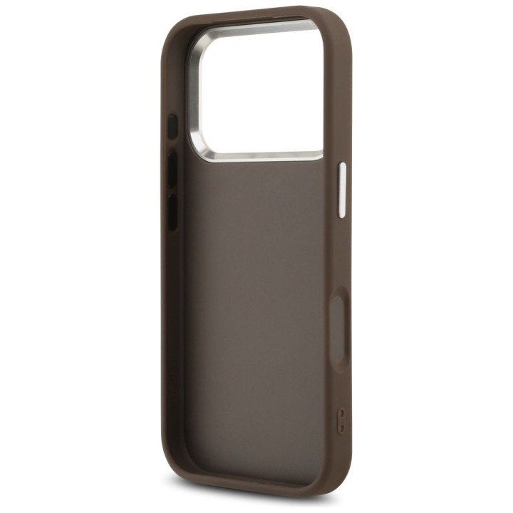 GUESS case for IPHONE 17 Pro GUHCP17LP4G4SMCW (4G PU Leather Case with Big 4G and Classic Logo and Silver Metal Camera Frame)