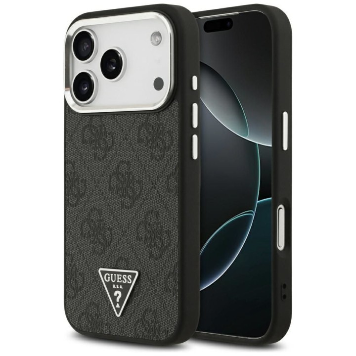 GUESS чохол для IPHONE 17 Pro сумісний із MagSafe GUHMP17LP4TSRCMK (PU 4G W/Triangle Logo SL) чорний