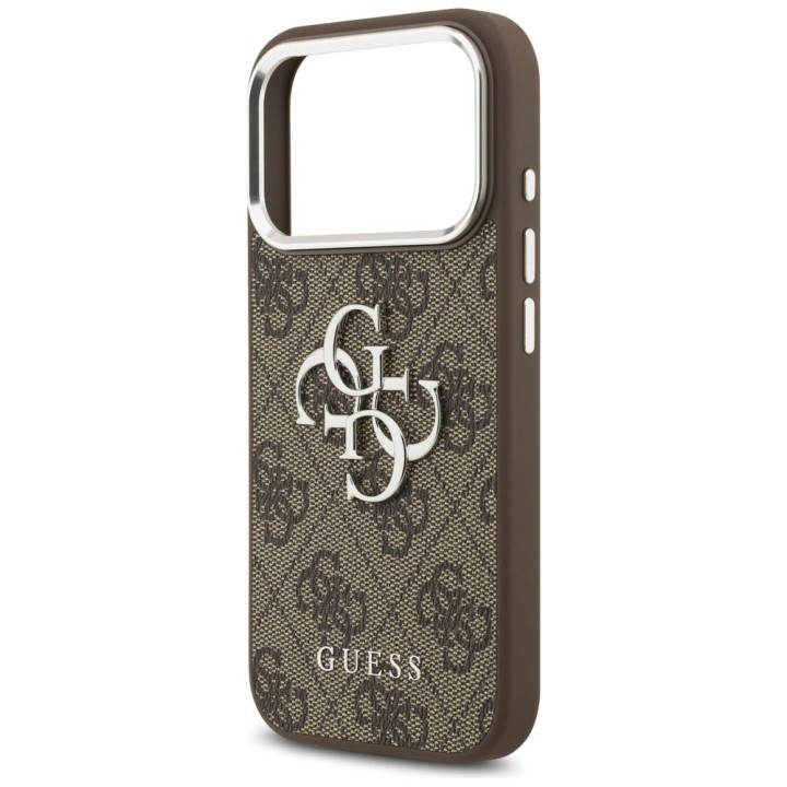 GUESS чохол для IPHONE 17 Pro GUHCP17LP4G4SMCW (4G PU Leather Case with Big 4G and Classic Logo and Silver Metal Camera Frame)