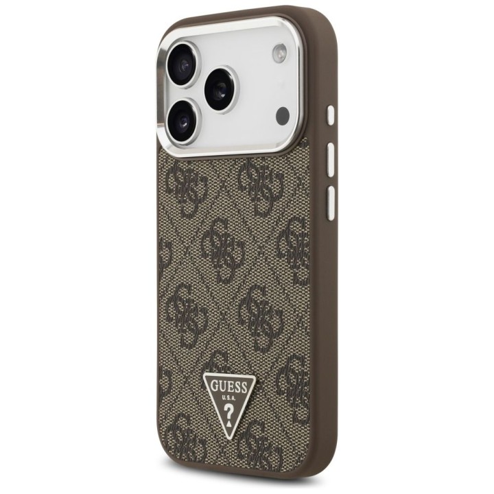 GUESS case for IPHONE 17 Pro compatible with MagSafe GUHMP17LP4TSRCMW (PU 4G W/Triangle Logo SL) brown