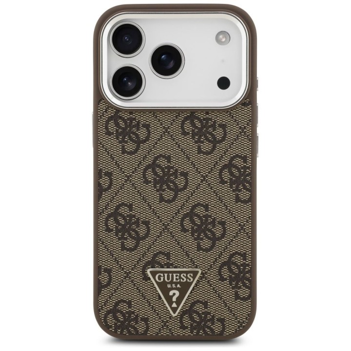 GUESS case for IPHONE 17 Pro compatible with MagSafe GUHMP17LP4TSRCMW (PU 4G W/Triangle Logo SL) brown