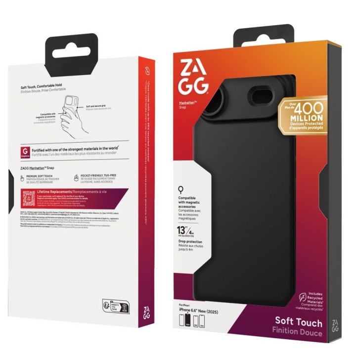 ZAGG case MANHATTAN SNAP compatible with Magsafe for IPHONE 17 Air black