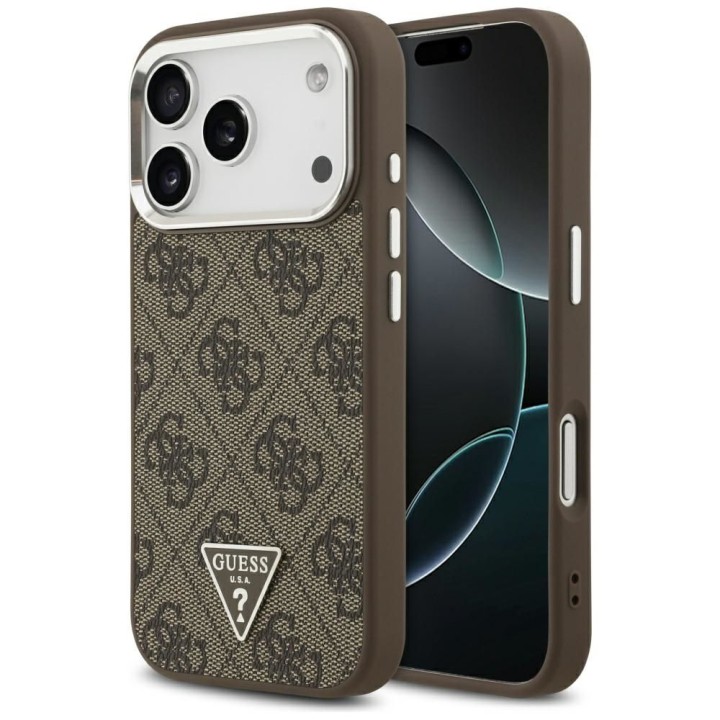 GUESS чохол для IPHONE 17 Pro сумісний із MagSafe GUHMP17LP4TSRCMW (PU 4G W/Triangle Logo SL) коричневий