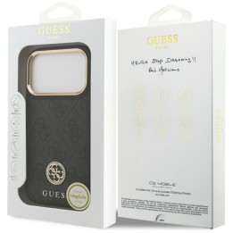 GUESS case for IPHONE 17 Pro compatible with Magsafe GUHMP17LP4GRMDEK (PU W/ 4G Strass Logo) black