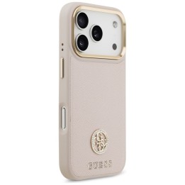 GUESS case for IPHONE 17 Pro compatible with Magsafe GUHMP17LPGCRMDEP (PU W/ Grained Strass Logo) pink