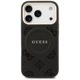 GUESS чохол для IPHONE 17 Pro сумісний з Magsafe GUHMP17LPSAMSECK (PU W/ Peony Hot Stamp) чорний