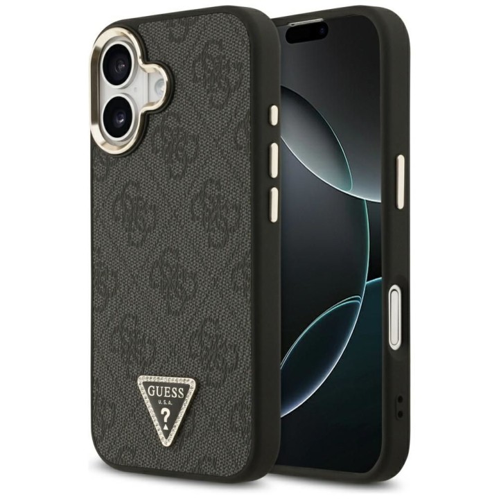 GUESS чохол для IPHONE 17 сумісний з MagSafe GUHMP17SP4GTDGMK (4G PU W/ Triangle Logo) золото чорний