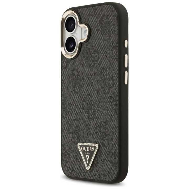 GUESS чехол для IPHONE 17 совместимый с MagSafe GUHMP17SP4GTDGMK (4G PU W/ Triangle Logo) золото черный