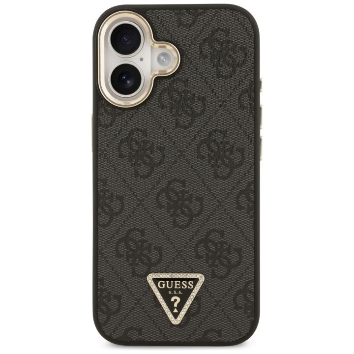 GUESS чехол для IPHONE 17 совместимый с MagSafe GUHMP17SP4GTDGMK (4G PU W/ Triangle Logo) золото черный