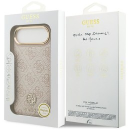 GUESS чехол для IPHONE 17 Air совместимый с MagSafe GUHMP17MP4GRMDEP (PU W/ 4G Strass Logo) розовый