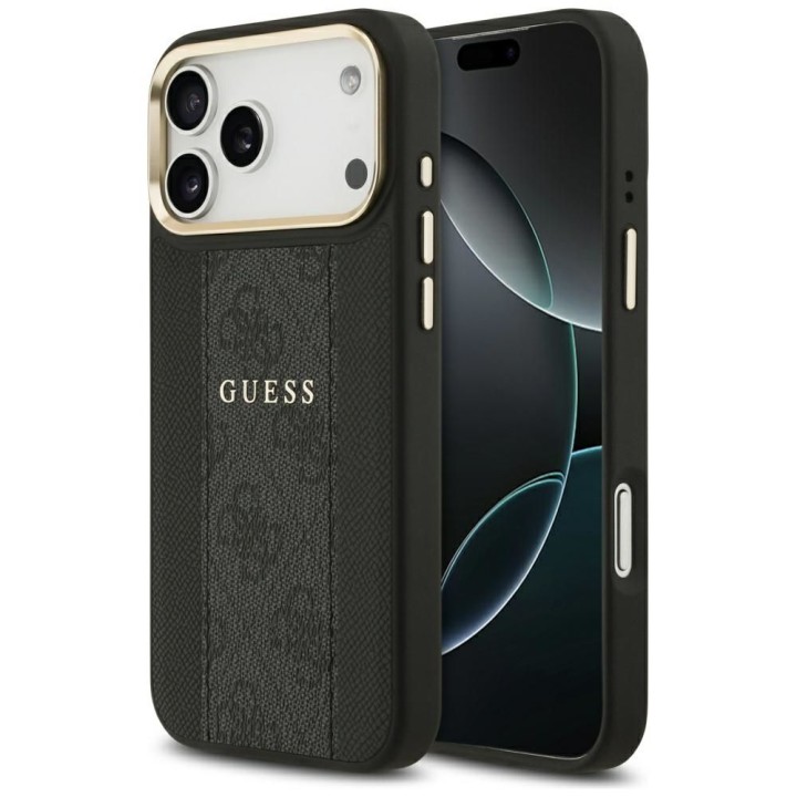 GUESS чохол для IPHONE 17 Pro Max сумісний із MagSafe GUHMP17XPG4SEMCK (PU W/ 4G Stripe) чорний