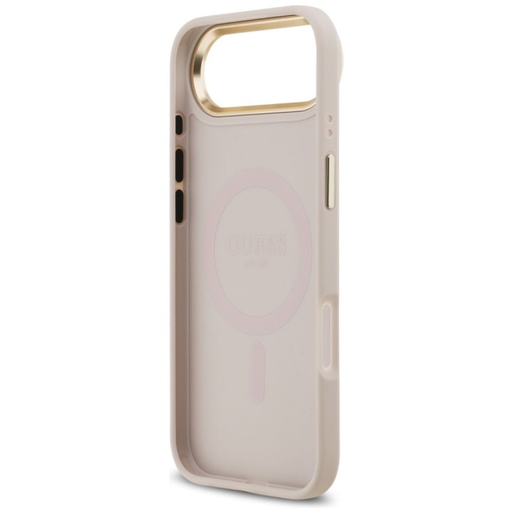 GUESS чохол для IPHONE 17 Air сумісний із MagSafe GUHMP17MP4GRMDEP (PU W/ 4G Strass Logo) рожевий
