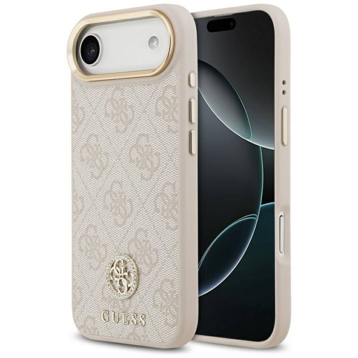 GUESS чохол для IPHONE 17 Air сумісний із MagSafe GUHMP17MP4GRMDEP (PU W/ 4G Strass Logo) рожевий