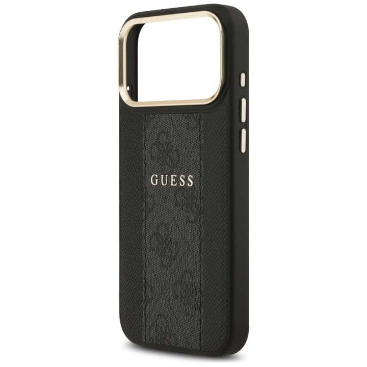 GUESS чохол для IPHONE 17 Pro Max сумісний із MagSafe GUHMP17XPG4SEMCK (PU W/ 4G Stripe) чорний
