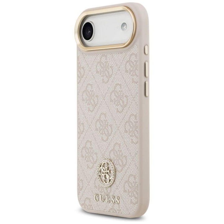 GUESS futerał do IPHONE 17 Air kompatybilny z MagSafe GUHMP17MP4GRMDEP (PU W/ 4G Strass Logo) różowy
