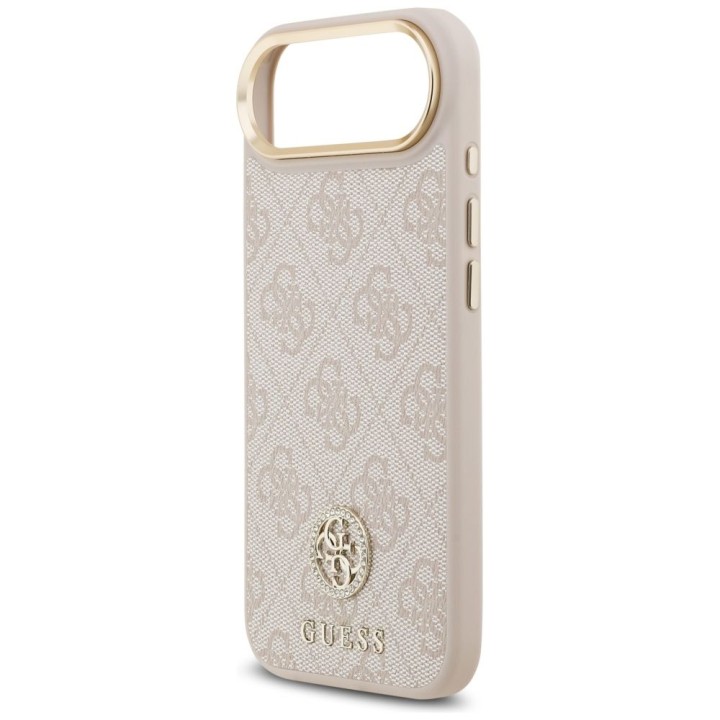 GUESS futerał do IPHONE 17 Air kompatybilny z MagSafe GUHMP17MP4GRMDEP (PU W/ 4G Strass Logo) różowy