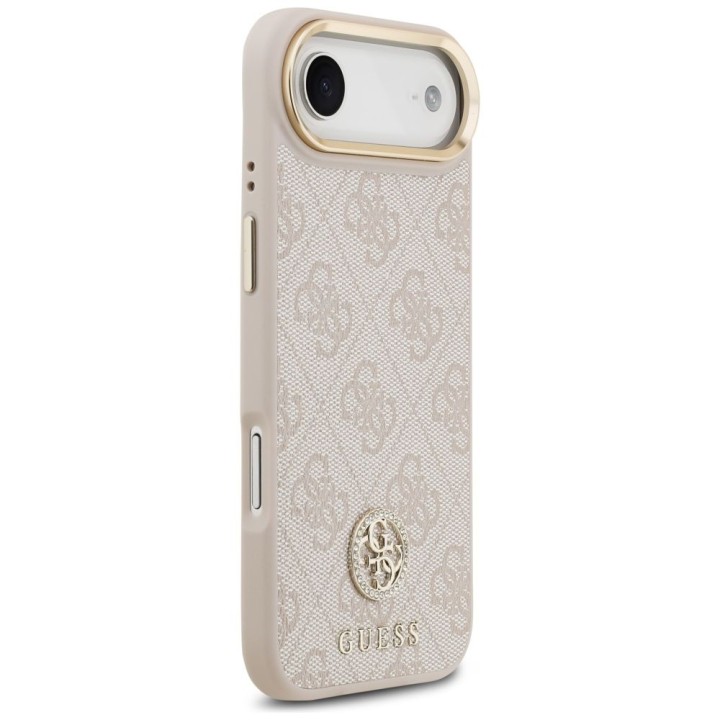 GUESS futerał do IPHONE 17 Air kompatybilny z MagSafe GUHMP17MP4GRMDEP (PU W/ 4G Strass Logo) różowy
