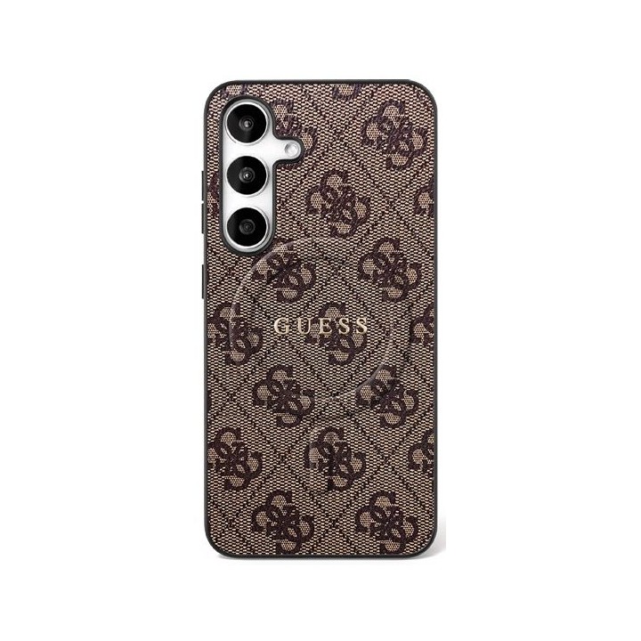 GUESS case for SAMSUNG S25 FE compatible with MagSafe GUHMS25FEG4GFRW (Ring Classic Logo) brown