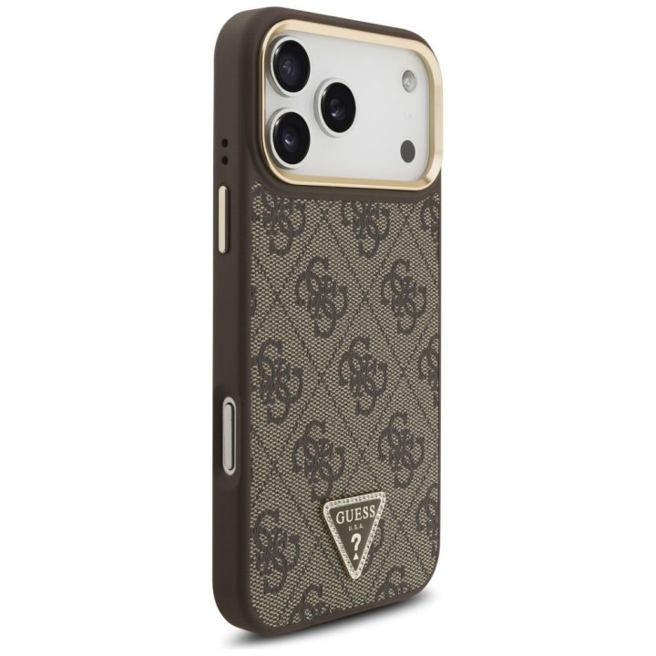 GUESS чохол для IPHONE 17 Pro Max сумісний з MagSafe GUHMP17XP4GTDGMW (4G PU W/ Triangle Logo) золото коричневий