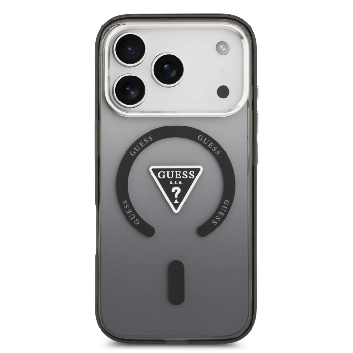GUESS case for IPHONE 17 Pro Max compatible with Magsafe GUHMP17XHGTMLCGK (IML Gradient W/ Triangle Logo) black
