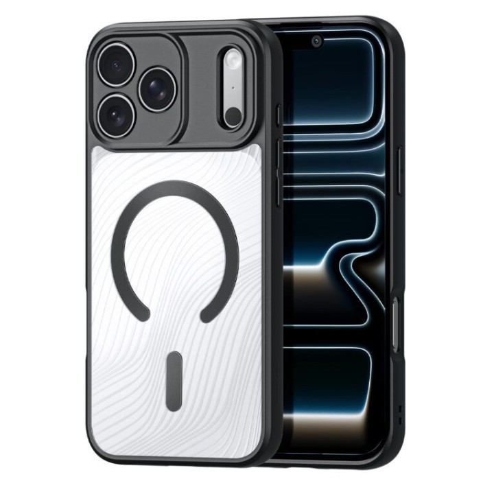 DUX DUCIS case AIMO MAG compatible with Magsafe for IPHONE 17 PRO MAX (Open Ring Version) black