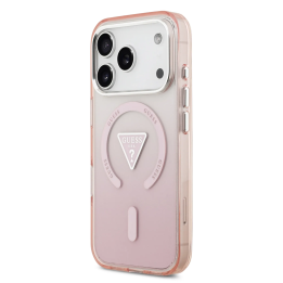 GUESS чохол для IPHONE 17 Pro сумісний із MagSafe GUHMP17LHGTMLCGP (IML Gradient W/ Triangle Logo) рожевий