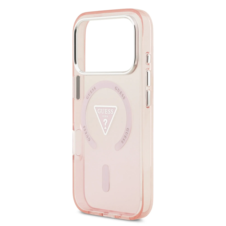 GUESS чохол для IPHONE 17 Pro сумісний із MagSafe GUHMP17LHGTMLCGP (IML Gradient W/ Triangle Logo) рожевий