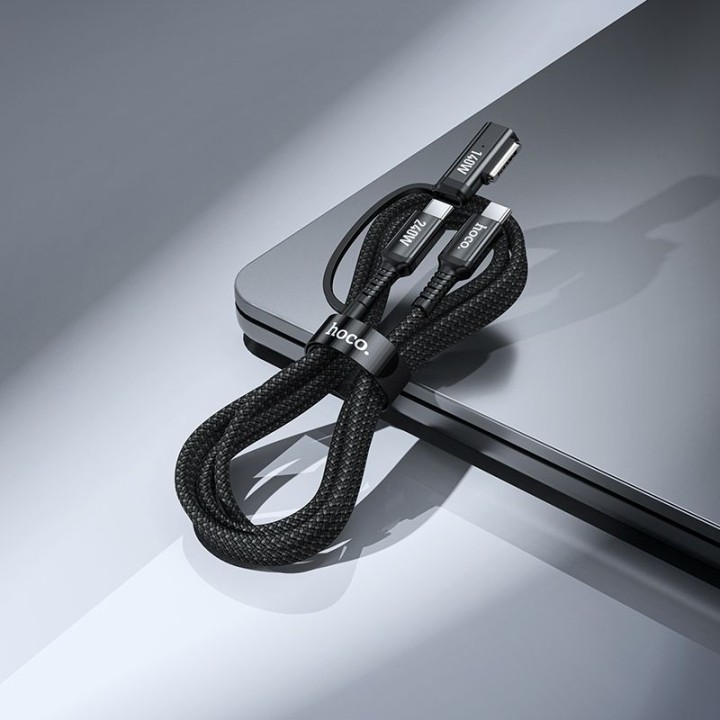 Kabel 2w1 USB C do USB C / Mag3 Hoco 240W 1,8 m U142 czarny