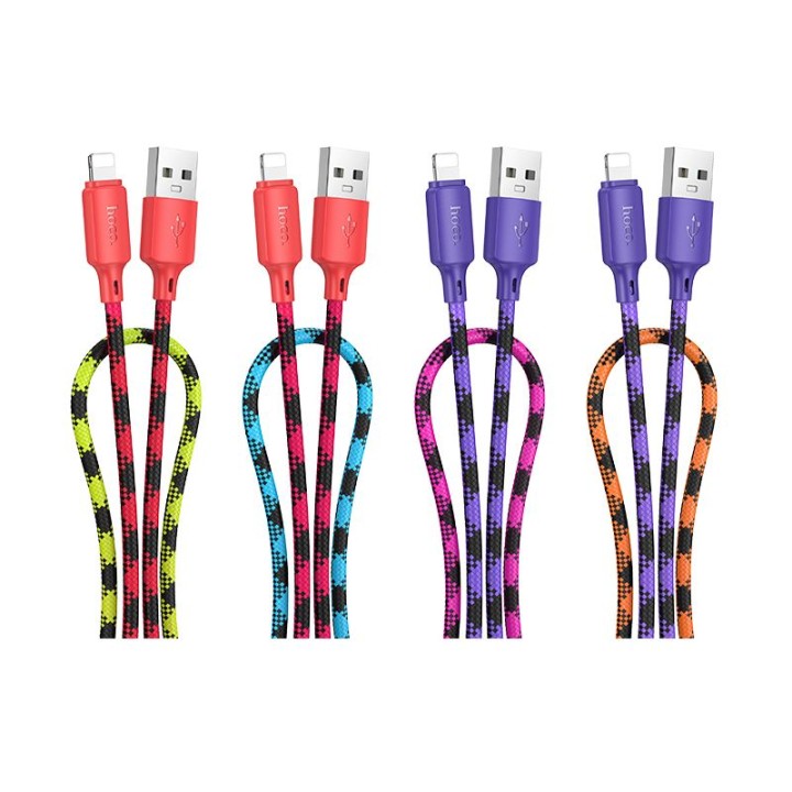 Кабель USB A для Lightning Hoco 2,4A 1 m X116 градієнт фіолетовий