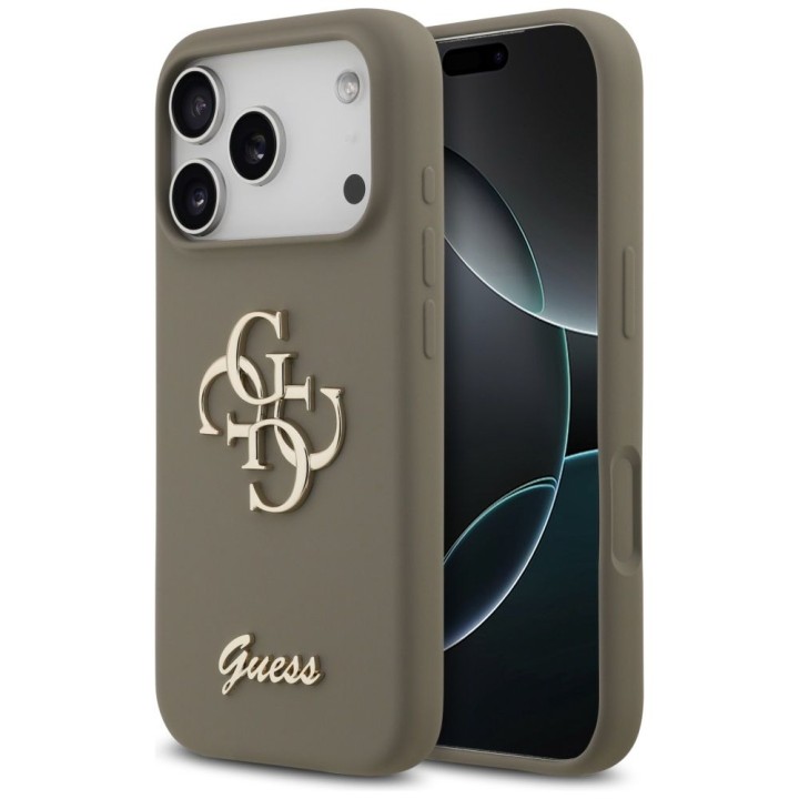 GUESS чохол для IPHONE 17 Pro GUHCP17LSC4GSMW (Silicone W/ Big 4G Script) коричневий