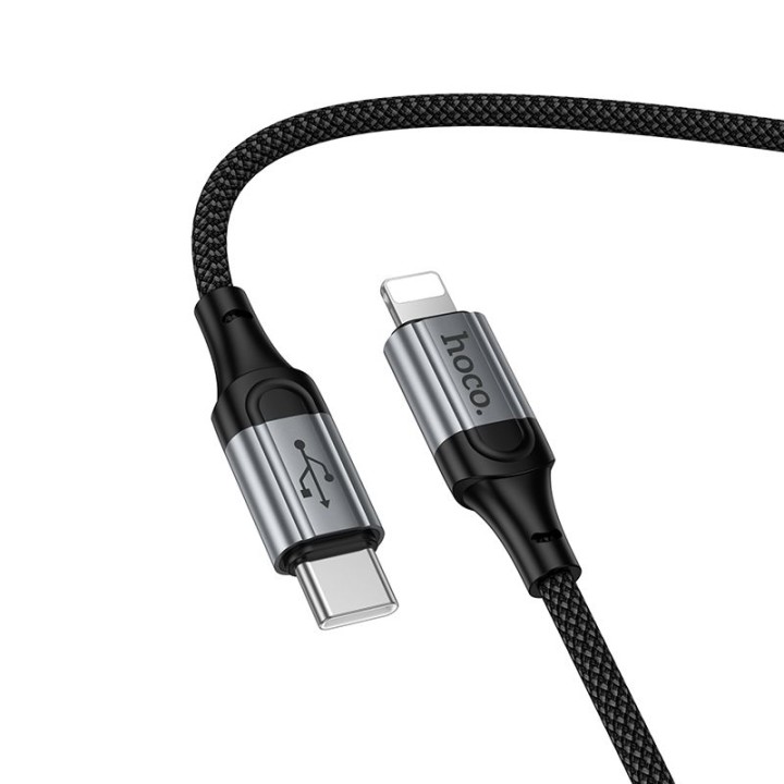 Кабель USB-C – Lightning Hoco PD 27W 1,5 m X121 чорний