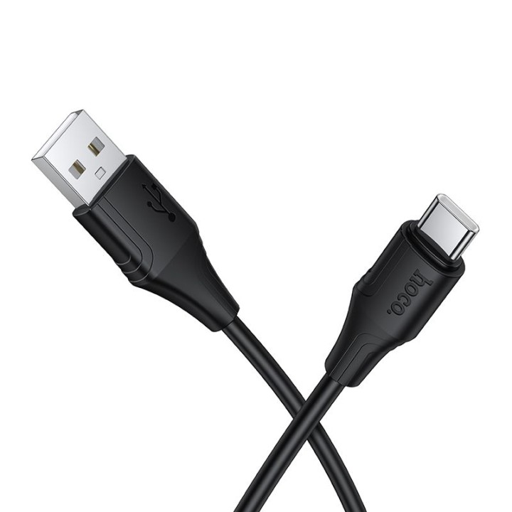 Kabel USB A do USB C Hoco 3A silikonowy 1 m X124 czarny