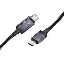 Kabel USB C do USB C Hoco 3A 60W z wyświetlaczem 1 m X118 czarny