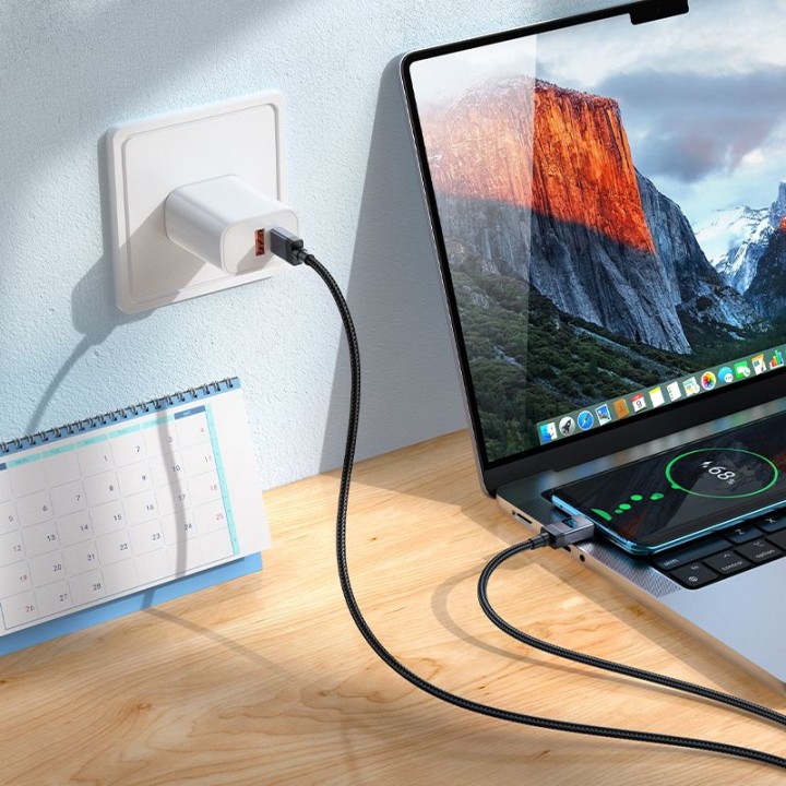 Кабель USB-C – USB-C Hoco 3A 60W з дисплеєм 1 m X118 чорний
