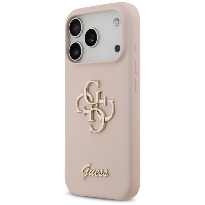 GUESS чохол для IPHONE 17 Pro GUHCP17LSC4GSMP (Silicone W/ Big 4G Script) рожевий
