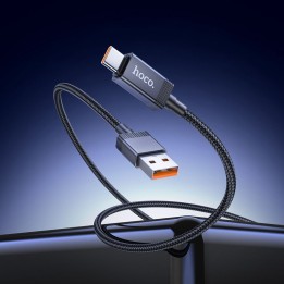 Кабель USB-A – USB-C Hoco 5A с дисплеем 1 m X118 черный