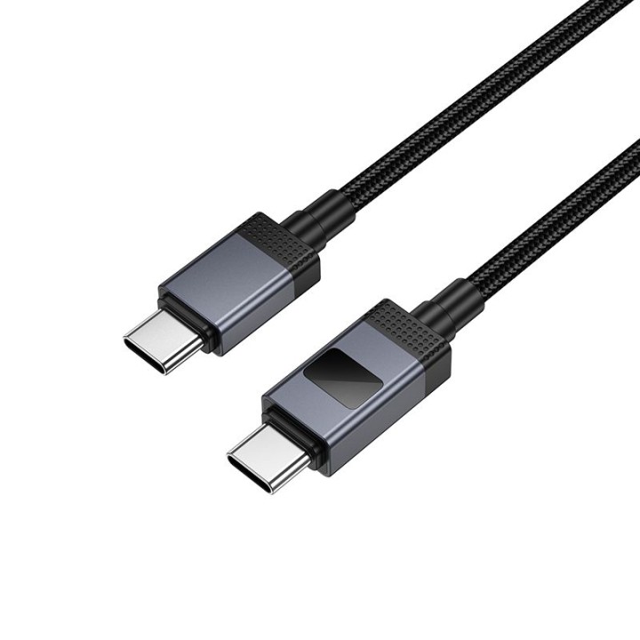 Кабель USB-C – USB-C Hoco 3A 60W с дисплеем 1 m X118 черный