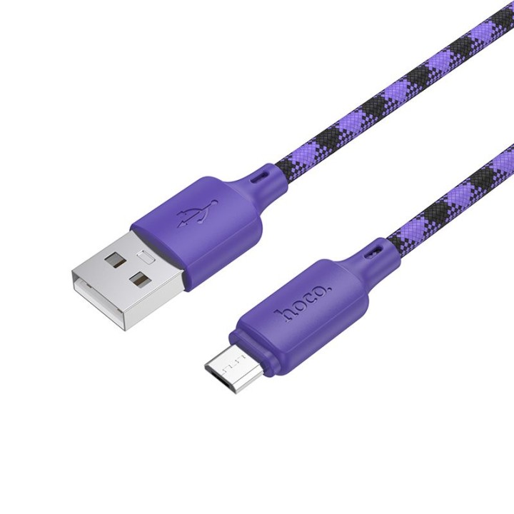 Кабель USB A — Micro USB Hoco 2,4A 1 m X116 gradient фіолетовий