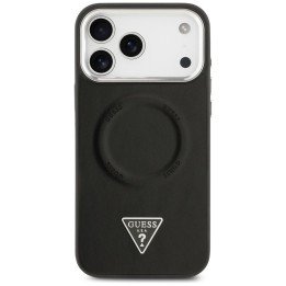 GUESS чохол для IPHONE 17 Pro сумісний з Magsafe GUHMP17LPSDTSCMK (PU W/ Triangle Логотип) чорний