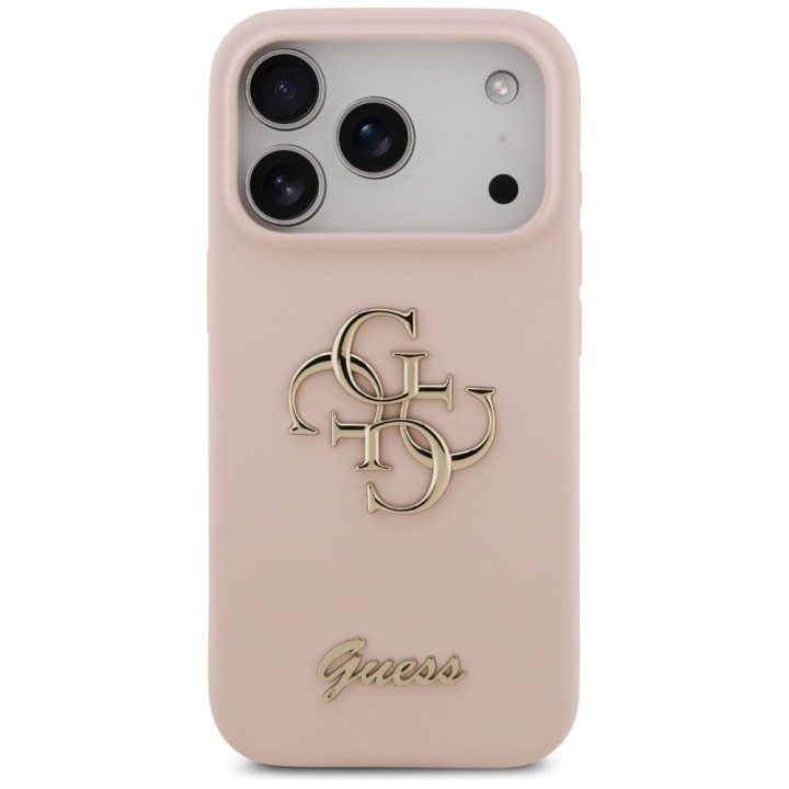 GUESS futerał do IPHONE 17 Pro GUHCP17LSC4GSMP (Silicone W/ Big 4G Script) różowy