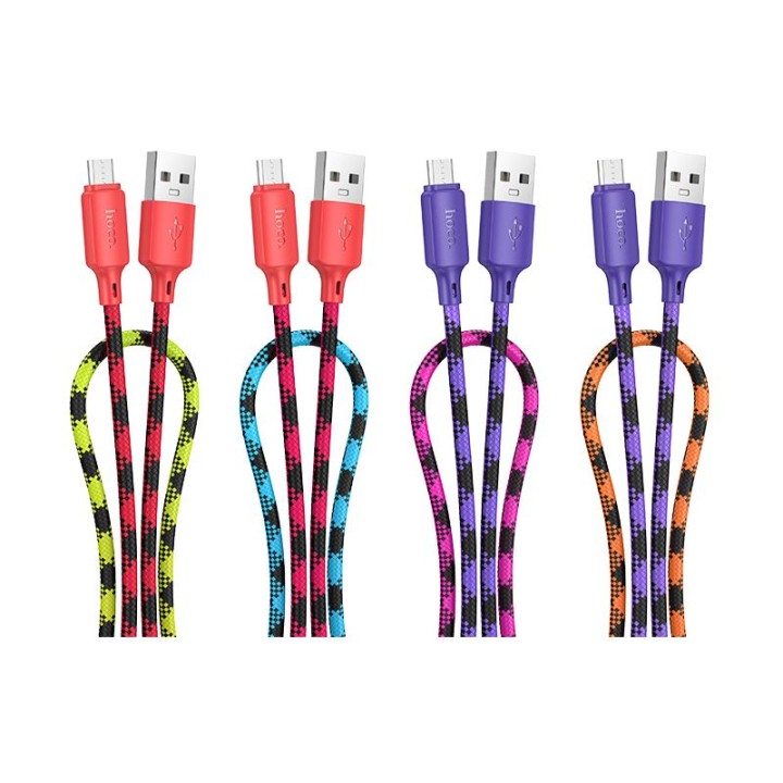 Кабель USB A — Micro USB Hoco 2,4A 1 m X116 gradient фиолетовый
