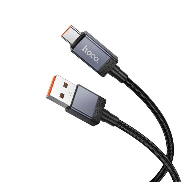 Кабель USB A — USB C Hoco 5A з дисплеєм 1 m X118 чорний
