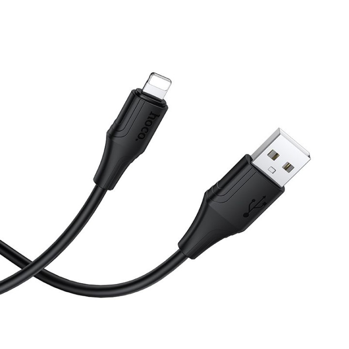 Кабель USB A для Lightning Hoco 2,4A силиконовый 1 m X124 черный