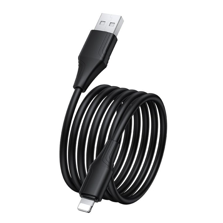 Cable USB A for Lightning Hoco 2,4A silicone 1 m X124 black