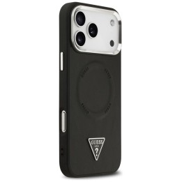 GUESS futerał do IPHONE 17 Pro Max kompatybilny z MagSafe GUHMP17XPSDTSCMK (PU W/ Triangle Logo) czarny
