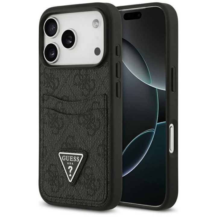 GUESS чехол для IPHONE 17 Pro GUHCP17LP4TPK (4G Double Card Triangle) черный