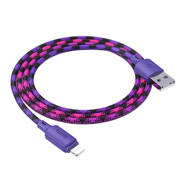 Кабель USB A для Lightning Hoco 2,4A 1 m X116 градієнт фіолетовий