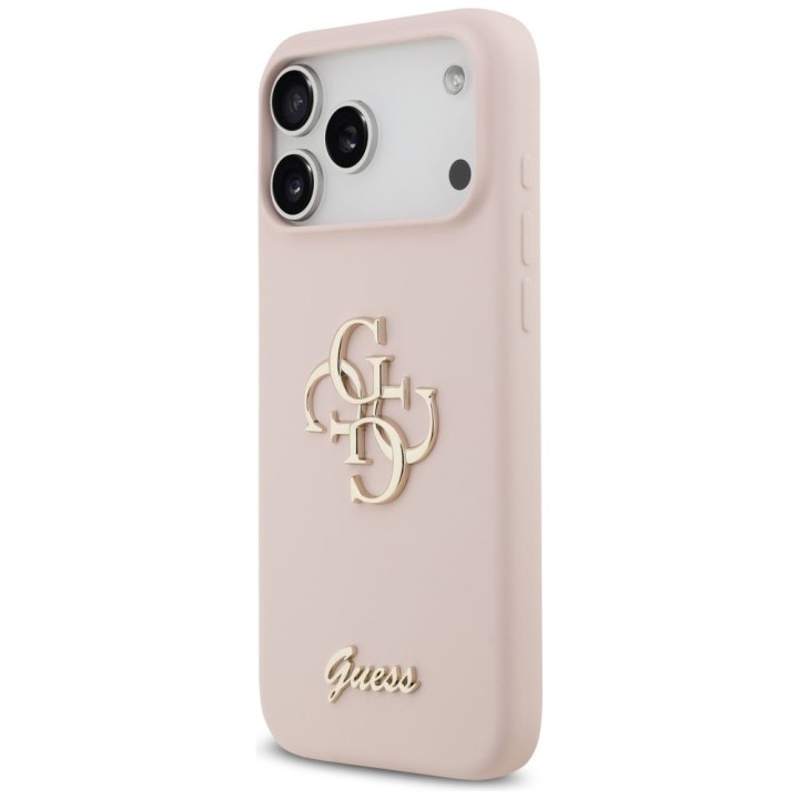 GUESS чехол для IPHONE 17 Pro Max GUHCP17XSC4GSMP (Silicone W/ Big 4G Script) розовый