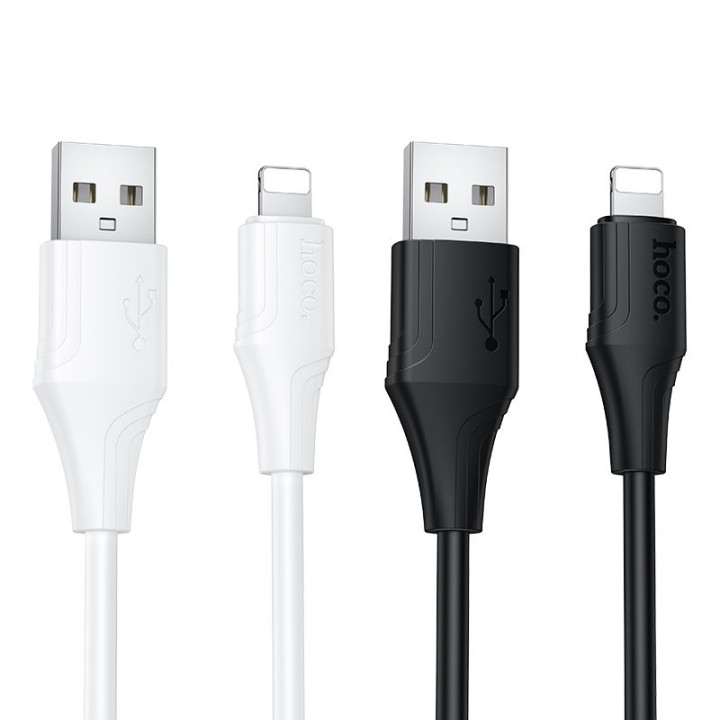 Cable USB A for Lightning Hoco 2,4A silicone 1 m X124 black