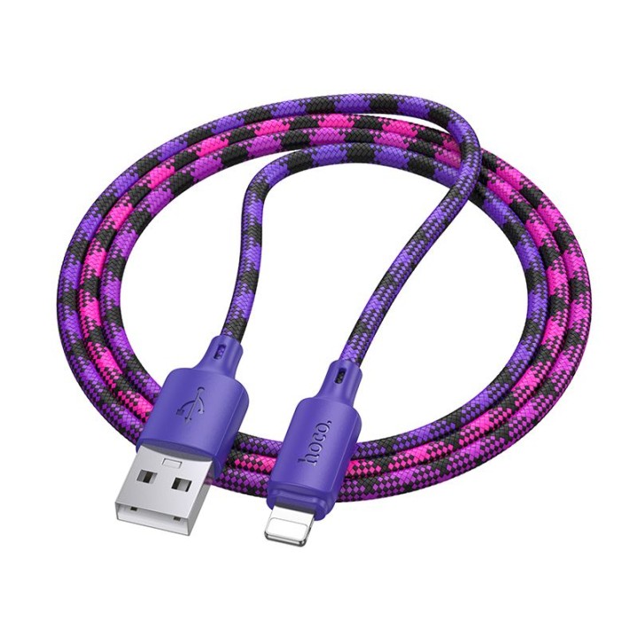 Кабель USB A для Lightning Hoco 2,4A 1 m X116 градиент фиолетовый